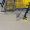 Concreting walls on construction site