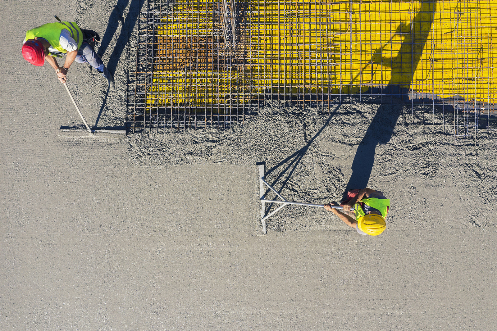Concreting walls on construction site
