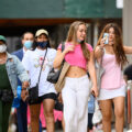 People take a selfie while shopping in SoHo